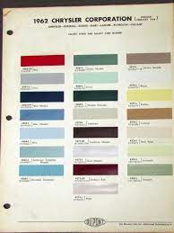 1962 Chrysler Color Paint Dupont