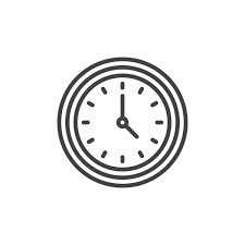 Wall Clock Line Icon Outline Vector