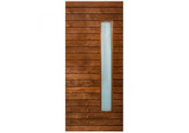 Horizontal Plank Wood Exterior Door