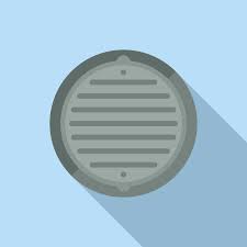Underground Manhole Icon Flat Vector