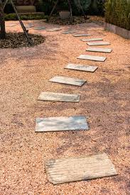 Zen Stone Path On Gravel Floor In The