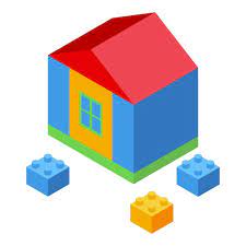 Kid House Constructor Icon Isometric Of