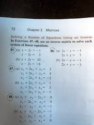 Matrices Solving System Of Equations