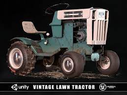 3d Model Vintage Lawn Tractor Vr Ar