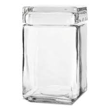 Anchor Stackable Square Glass Jar W