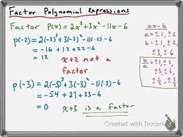 Factoring Polynomial Expressions Of