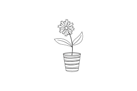 Flowers Icon Cute Line Style Graphic By