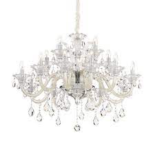 Ivory White Glass Chandelier 081564