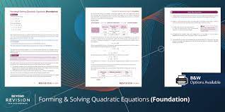 Forming And Solving Quadratic Equations