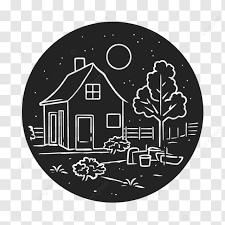 White Icon Of A Country House Drawing