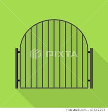Metal Gate Icon Flat Style 插圖素材
