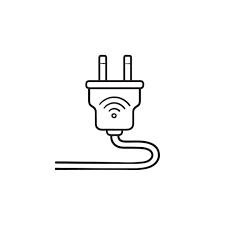 Smart Plug With Wifi Hand Drawn Outline