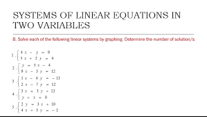Linear Equations In Two Variables