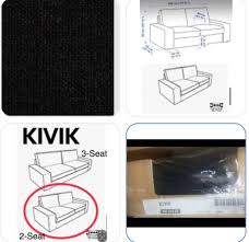 Ikea Kivik Loveseat Cover Teno Black