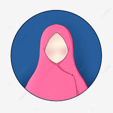 Simple Icon For Pink Hijab Girl With