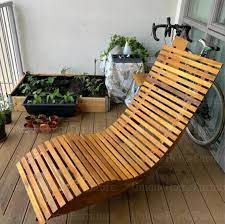 Rustic Sun Lounger Solid Wood Garden
