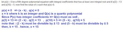0 Be A Fifth Degree Polynomial Equation