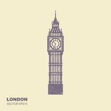 Big Ben Tower Flat Icon With Scuffed Effect