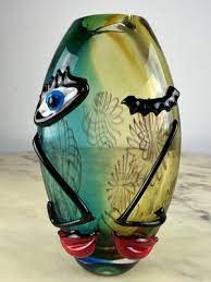 Vintage Murano Glass Vase 1980s For