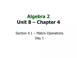 Ppt Algebra 2 Unit 8 Chapter 4