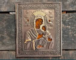 Hand Painted Icon Depicting The Mother