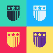 Pop Art Shield With Stars And Stripes