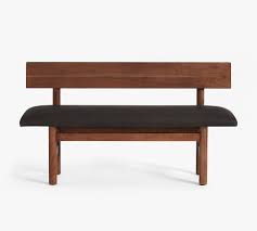 Wood Leather Bench 54 Pottery Barn