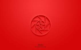 Brake 3d Icon Red Background 3d