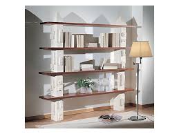 Modular Bookcase Made Of Stone Shelves