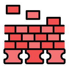 Wall House Icon Outline Vector Mortar