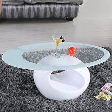 Glass Oval Coffee Table Contemporary
