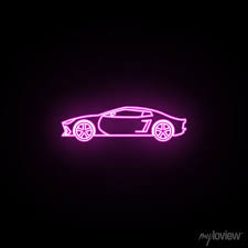 Car Sport Car Neon Icon Simple Thin