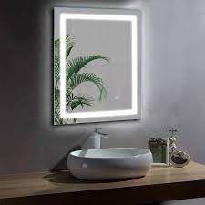 28 In W X 36 In H Rectangular Frameless Wall Mount Bathroom Vanity Mirror In Silver Vertical Horizontal Hang