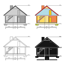 Technical Drawing Of House Icon In