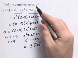 Algebra 2 Finding Complex Zeros Of A