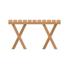 Folding Picnic Table Icon Flat