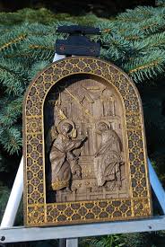 Annunciation Icon Wood Carved Religious