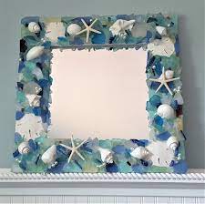 Beach Decor Sea Glass Mirror Nautical