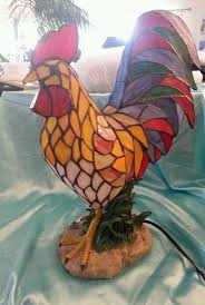 Stained Glass Rooster Lamp Rare