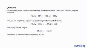 Solved Solve Each Equation Use A