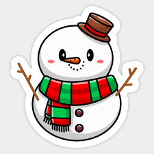 Cute Snowman Cartoon Vector Icon