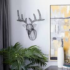 Metal Black Head Deer Wall Decor 91461