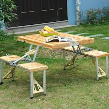 Wooden Portable Picnic Table Set