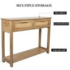 Tileon Natural Console Table With 2