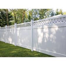 Anderson 6 Ft X 8 Ft White Vinyl Lattice Top Fence Panel