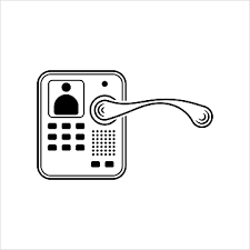 Smart Door Lock Icon Lock Drawing