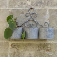 Zinc Planters Grey Rustic Wall Hung