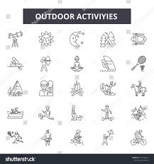 Outdoor Activities Line Icons Signs