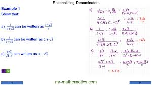 Rationalising Denominators With Two