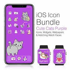 Cute Cats Purple Edition Iphone Icons